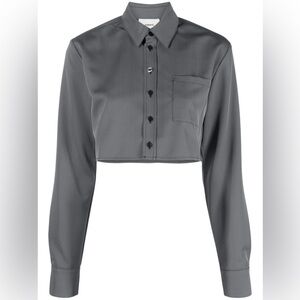 🩶 COPERNI CROPPED SHIRT IN GREY BLACK. Size 36. Brand new with tags.
